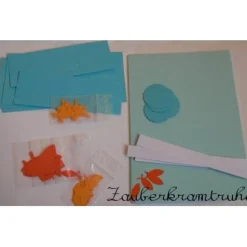 DIY Bastelset Einladung Taufe Kommunion Konfirmation Fische im Meer