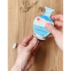 DIY Bastelset: Holzvase zum Selbstgestalten – mit Reagenzglas für Blumen. Geschenk Muttertag Vatertag