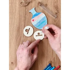 DIY Bastelset: Holzvase zum Selbstgestalten – mit Reagenzglas für Blumen. Geschenk Muttertag Vatertag