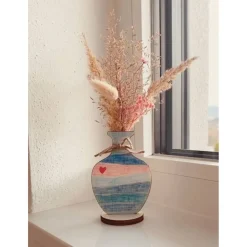 DIY Bastelset: Holzvase zum Selbstgestalten – mit Reagenzglas für Blumen. Geschenk Muttertag Vatertag