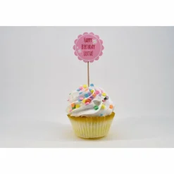 DIY Cupcake-Topper Personalisiert Happy Birthday blau mit Name