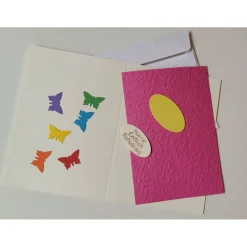 DIY Einladung zur Einschulung 10 Karten Regenbogen Schmetterlinge zum selber basteln