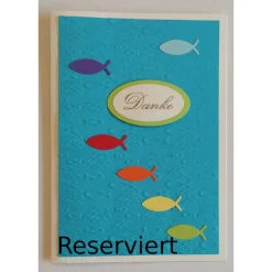 DIY Kartenset Danke Regenbogen Fische