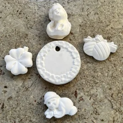 DIY Kindergeburtstag MalSet- 5 Rohlinge zum selber Bemalen - inklusive Farben, 1 Pinsel und Tüte zum mitgeben