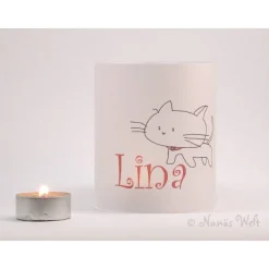 DIY Papierlicht personalisiert mit Katze und Namen