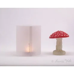 DIY Taufe Windlicht mit rosa Faltboot personalisiert mit Namen