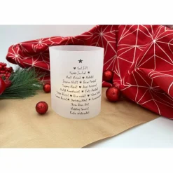 DIY Windlicht God Jul Frohe Weihnachten Merry Christmas international schwarz weiß Weihnachtsbaum Lichthülle