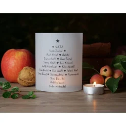 DIY Windlicht God Jul Frohe Weihnachten Merry Christmas international schwarz weiß Weihnachtsbaum Lichthülle