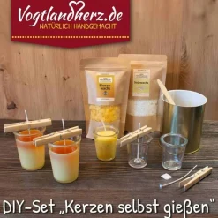 DIY-Set mit 200g Bienenwachs „Natürliche Kerzen selbst gießen“