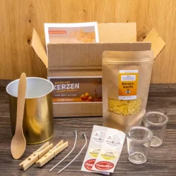 DIY-Set mit 200g Bienenwachs „Natürliche Kerzen selbst gießen“