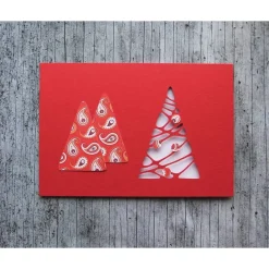 3D-Klappkarte **Roter Baum** von ZWEIFARBIG mit Kuvert Weihnachtswünsche Frohe Weihnachten Grußkarte