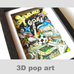 Dortmund Fussball Stadion 3D bild gerahmt Geschenk fussballfan verein fan wandbild