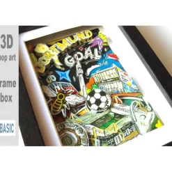 Dortmund Fussball Stadion 3D bild gerahmt Geschenk fussballfan verein fan wandbild