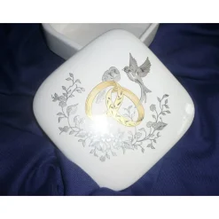 Dose für Hochzeitserinnerungen echt Gold mit Tauben,Braut,Hochzeit,Brautschmuck,Brautkleid,Ringe,Eheringe,