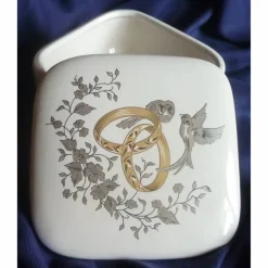 Dose für Hochzeitserinnerungen echt Gold mit Tauben,Braut,Hochzeit,Brautschmuck,Brautkleid,Ringe,Eheringe,