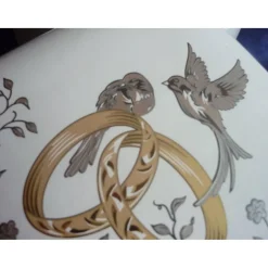 Dose für Hochzeitserinnerungen echt Gold mit Tauben,Braut,Hochzeit,Brautschmuck,Brautkleid,Ringe,Eheringe,