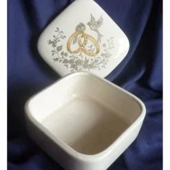 Dose für Hochzeitserinnerungen echt Gold mit Tauben,Braut,Hochzeit,Brautschmuck,Brautkleid,Ringe,Eheringe,