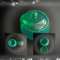 Dose mit Deckel in pink mit Glitzer