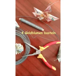 Download - DIY Geschenk - Etikett für leere Weinflasche mit Geldblumen (hier NUR Etikett-Download! zu kaufen)