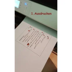 Download - DIY Geschenk - Etikett für leere Weinflasche mit Geldblumen (hier NUR Etikett-Download! zu kaufen)