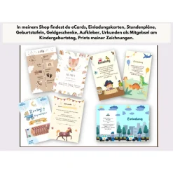 Drachen und Ritter Kindergeburtstags-Urkunde - Digitale PDF-Datei - Gastgeschenke Kindergeburtstag