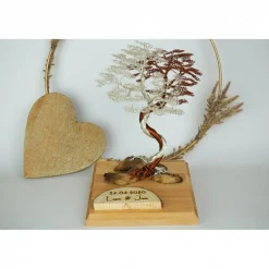 Drahtbaum, Verlobung Geschenk personalisierbar - einzigartiges Verlobungsgeschenk - Hochzeitsgeschenk aus Holz und Draht