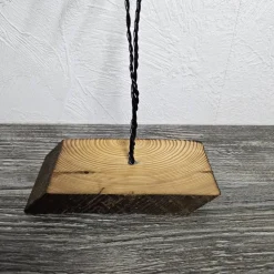 Drahtblume auf Massivholzbrett, minimalistisch, handmade, ca. 34 cm hoch