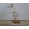 Drahtfigur mit Schild, personalisierbar mit Wunschtext, als Geschenk für Geburtstag, Weihnachten, etc., ca. 18 cm hoch