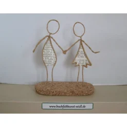 Drahtfiguren "Paar" / "Liebespaar", Geschenk für Geburtstag / Hochzeit / Valentinstag / Jahrestag / Weihnachten, 15 cm