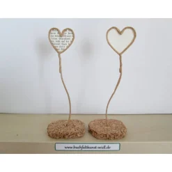 Drahtherz, weiß oder mit Buchtext (altdeutsche Schrift), als kleines Geschenk oder Dekoration, zu Weihnachten, 14cm