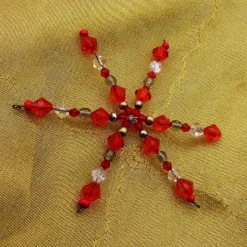 Drahtstern, Perlenstern, rot klar anthrazit, Weihnachtsdekoration, Anhänger, Advent, Deko, Anhänger,