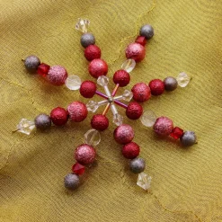 Drahtstern, Perlenstern, rot, bordeaux. grau, crystal, Weihnachtsdeko, Advent, Anhänger, Baumschmuck