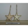 Drahtsterne 2er-Set, 1x creme, 1x beige, als Geschenkanhänger / Dekoration / Christbaum-Schmuck, für Weihnachten, 13cm