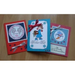 drei liebevoll gestaltete Weihnachtskarten