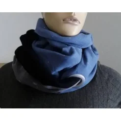 Dreiecktuch  / Musselin Double Gauze / blau schwarz grau/ Schaltuch / Halstuch/ Wickelschal/ Loop / Musselintuch