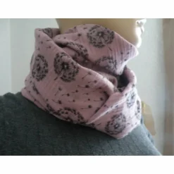 Dreiecktuch  / Musselin Double Gauze / Altrosa mit schwarzen Pusteblumen / Schaltuch / Halstuch/ Wickelschal/ Loop