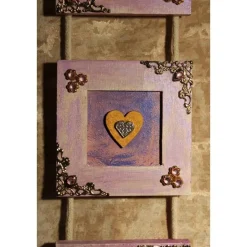 Dreiteiliger Bilderrahmen HERZERLTRIO ROSA Valentinsgeschenk Muttertagsgeschenk Hängedeko Geburtstagsgeschenk Herzen