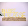 „DU BIST 1. KLASSE“ Aufsteller aus dem 3D-Druck mit Eichenholz-Sockel – Deko zur Einschulung oder Geschenk