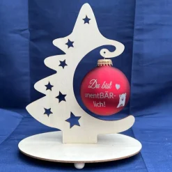 Du bist unentbärlich - Personalisierte Weihnachtskugel mit Lasergravur