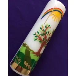 Du gehst mit Kommunionkerze Taufkerze  Lebensbaum  Baum  Mädchen  Junge  Kerze -Taufe - Handarbeit - keine Folie - inkl.