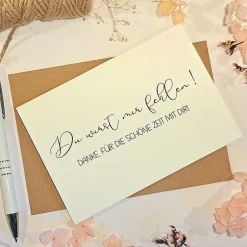 Du wirst fehlen Dankeskarte zum Abschied – Persönliche Karte für Ruhestand, Jobwechsel & Umzug – A6 Klappkarte mit Kraftpapier Umschlag