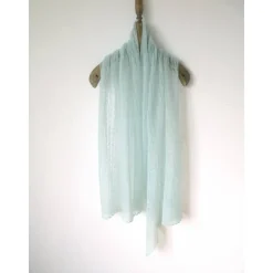 Duftiger Brautschal aus Mohair in Aquamarinblau, Hochzeitsstola gestrickt, weiches Umschlagtuch