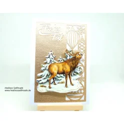 3-D-Weihnachtskarte "Hirsch"