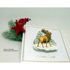 3-D-Weihnachtskarte "Hirsch"
