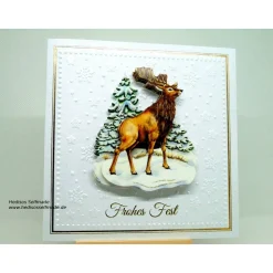 3-D-Weihnachtskarte "Hirsch"