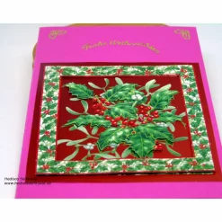 3-D-Weihnachtskarte mit #Stechpalme und #Mistelzweige