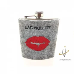 Edelstahl Flachmann bestickt 200 ml Ladykiller Ski Skifahren Hüttenzauber Apres Ski Skihaserl  Schnapsflasche Hammer Schraubenschlüssel Hausmeister Weihnachten Frauenflachmann