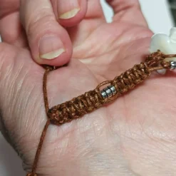 Edelstein Herz Armband Howlith weiß handgemacht Armband  Zugarmband