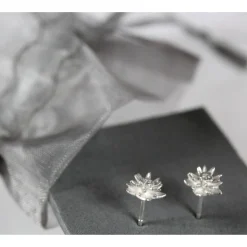 Edelweiß Ohrstecker, Silber