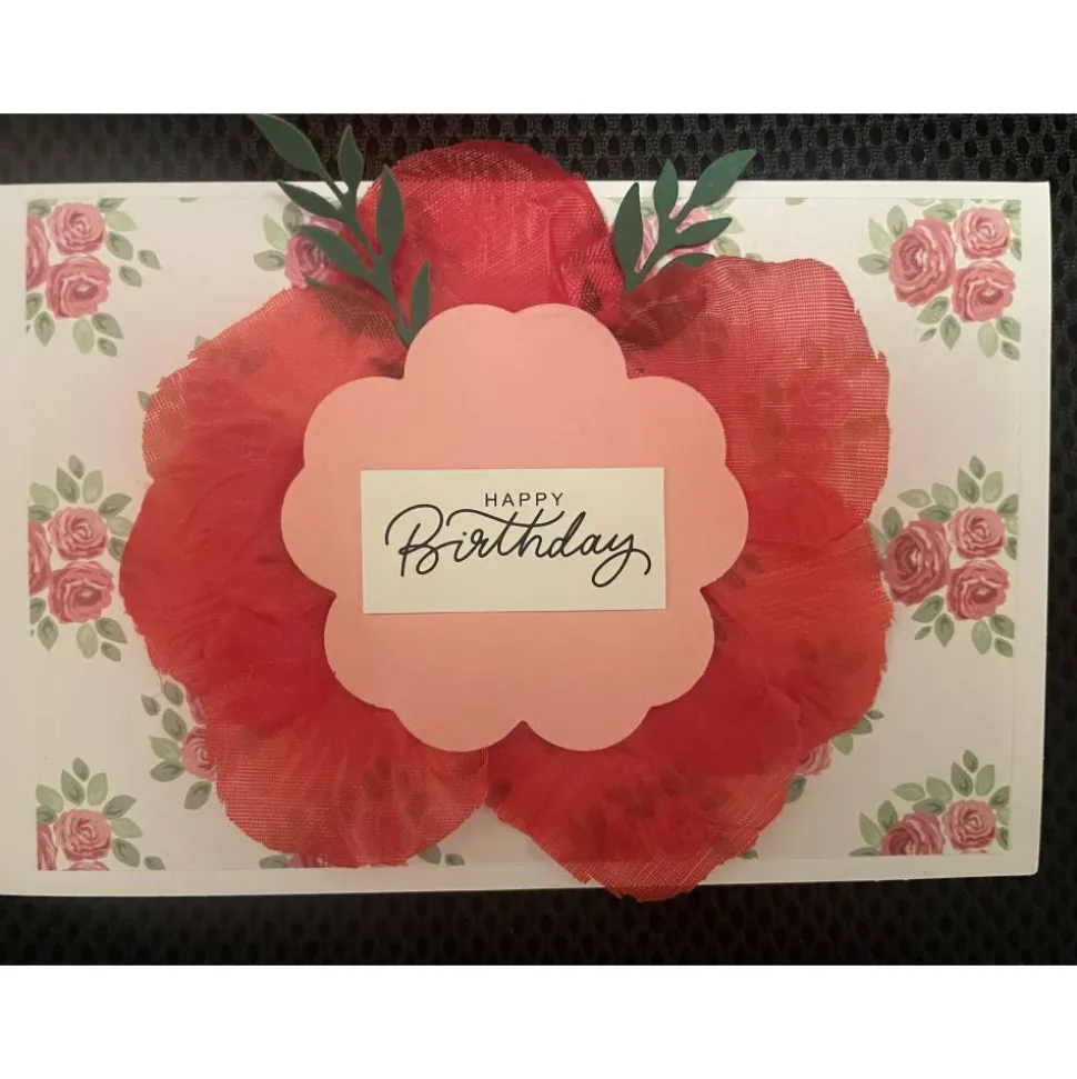 Edle Geburtstagkarte, Handarbeit, mit Umschlag, Motiv Rosen